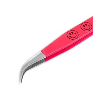 แหนบต่อขนตา Morje Surgical Pink Smile Face ปลายโค้งสแตนเลสสตีล ขนาด 10 มม. สำหรับต่อขนตา - Product Image 5