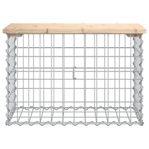Panca da giardino in legno di pino 24.8 \ "x12.4 \" x16.5 \ "elegante Design a gabbione - Product Image 3