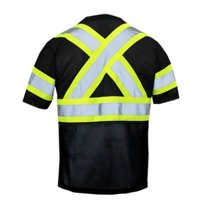 Roadway Safety <b>Yellow</b> Reflective Knitted Breathable Eco-Friendly Safety T-Shirts for Men Summer Work wear - Product Image 5