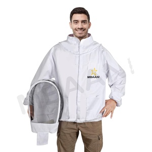 Chaquetas Ligeras Blancas a Prueba de Picaduras de Abejas para Apicultores, Hombres y Mujeres, con Cintura y Puños Elásticos y Velo Protector - Product Image 1