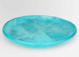 Plateau de service décoratif en résine pour table à manger, fêtes et services de traiteur – Plateau de service décoratif en résine marbrée - Product Image 2