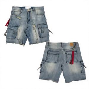 Shorts en jean déchiré vintage pour homme, style streetwear personnalisé, respirant, écologique, avec cordon de serrage et taille élastique - Product Image 3