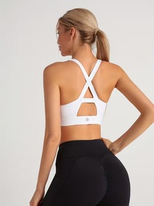 สปอร์ตบราสายไขว้สำหรับผู้หญิง แผ่นรองถอดได้ด้านหน้า |   เสื้อกล้ามออกกำลังกายแบบรักษ์โลก รองรับการเคลื่อนไหวได้ดีเยี่ยม |   ผ้าสแปนเด็กซ์/ไนลอน - Product Image 3