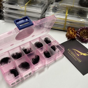 Extensions de cils préfabriquées en poils synthétiques PBT coréens 3D-20D, longueurs mixtes, naturelles, longues, courbures CC/DD/LD/M, personnalisables avec logo, boîte écologique, OEM - Product Image 6