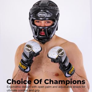 ถุงมือ MMA Farabi แบบเต็มนิ้ว หนัง PU สำหรับผู้ใหญ่ ฝึกศิลปะการต่อสู้ ป้องกันมือ  รับสั่งทำโลโก้ หนังเทียม - Product Image 4