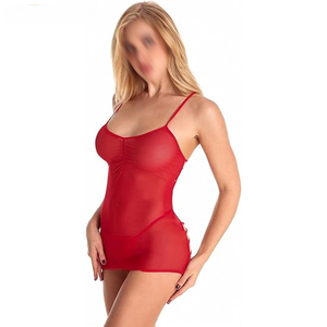Combinaison courte de nuit pour femme en satin rouge à fleurs, taille élastique, sans manches, à bretelles, pour l'automne et l'hiver - Product Image 1