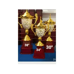 Exporter of Aluminium Multi color Sports Trophies and Cups on Wooden Base Hot Selling Premium Quality