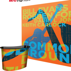 Backdrop Pop-Up Stand Aluminium Retractable dengan Banner Kain Melengkung untuk Pameran, Promosi, dan Acara Dagang 3X4 - Product Image 1