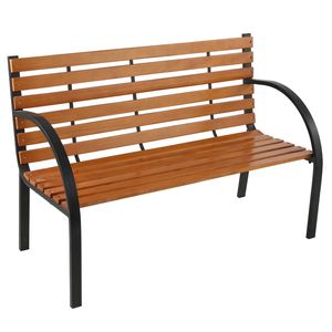 Panca da Giardino/Patio da Esterno con Struttura in Ghisa dal Design Moderno da 48 Pollici e Acciaio Scanalato per Parchi, Centri Commerciali, Cortili - Arredamento da Esterno - Product Image 1