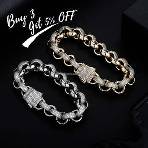 Bracelet chaîne cubaine pour femme plaqué or rose, style hip-hop, avec breloques en diamants VVS brillants de laboratoire, certifiés IGI, 20,5g, tendance - Product Image 6