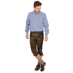 Camisas casuales elegantes para hombre, de manga larga, a cuadros, ajustadas, estilo bávaro, camisas de vestir, camisa bávara para hombre - Product Image 3