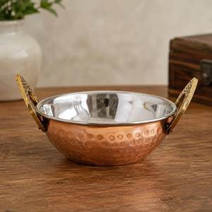 หม้อทองเหลืองตีลายพร้อมด้ามจับทองเหลือง บุสแตนเลส สำหรับทำอาหารบนเตา - Product Image 6