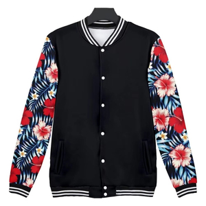 Unisex Winter Sublimation Printed Varsity Baseball <b>Jacket</b> School Casual Wear Sweatshirt Solid Color Front Custom Logo Embroidery - Product Image 1