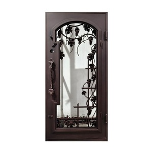 Royal Luxury KHP-DG-003 Modern Security Steel Main Gate with Grapevine Pattern Rust-Resistant Finish Easy Assembly <b>Swing</b> Open - Product Image 1