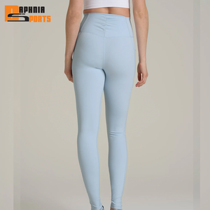 กางเกงเลกกิ้งโยคะเอวสูงทรงสครันช์สำหรับผู้หญิง ออกกำลังกาย ฟิตเนส เล่นกีฬา ชุดกีฬาขายาวสีพื้น - Product Image 3