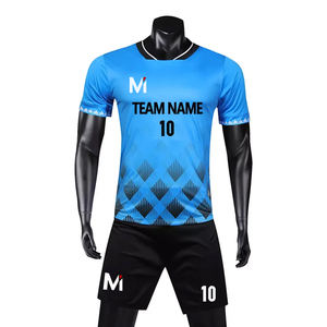 Conjunto de Uniforme de Fútbol Personalizado, Equipación de Fútbol Profesional, 100% Poliéster, Jersey y Pantalones Cortos con Impresión por Transferencia de Calor, Transpirable, de Secado Rápido - Product Image 1