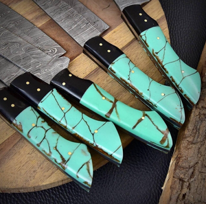 Juego de Cuchillos de Cocina LEGACY BLADES Premium de 5 Piezas, Acero de Damasco, Cuchillos Profesionales para Chef, OEM, ODM, Logotipo Personalizado, Forjados a Mano, Venta al Por Mayor - Product Image 3