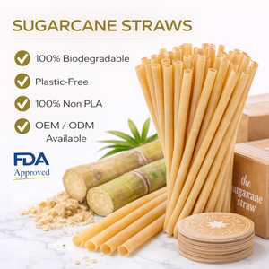 Pajitas de Bebidas Compostables de Caña de Azúcar Populares, Desechables para Fiestas y Bebidas - Product Image 1
