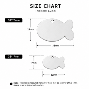 Vente en gros de pendentifs de collier vierges en acier inoxydable en forme de poisson, médailles d'identification pour animaux de compagnie, étiquettes nominatives pour chiens, <span class=keywords><strong>porte</strong></span>-<span class=keywords><strong>clés</strong></span> mousqueton UV tendance - Product Image 3