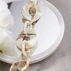 Collar de Gargantilla Geométrico de Resina Acrílica, Collar de Eslabones Gruesos, Estilo Vintage, Hecho a Mano, Ajustable, Joyería Coleccionable para Mujer - Product Image 3