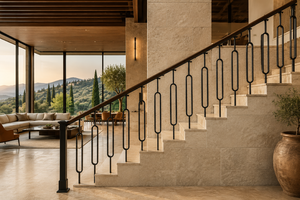 Balustrade moderne en fer forgé et alliage d'aluminium, garde-corps décoratif pour balcon extérieur, porche, escalier, jardin, salle de sport - Product Image 5