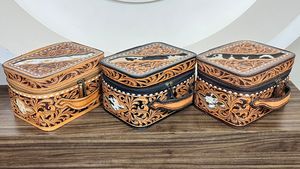 Organisateur de cosmétiques personnalisé de grande taille, multifonctionnel, rangement essentiel pour le maquillage, trousse de toilette en cuir artisanal pour femmes avec poignée - Product Image 5