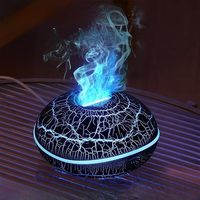 Diffuseur d'arômes à flamme effet bois 200 ml, humidificateur à ultrasons pour huiles essentielles, diffuseur d'arômes silencieux pour la maison
