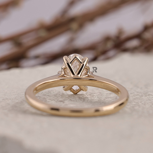 Anillo de Compromiso con Diamante CVD Cultivado en Laboratorio, Corte Ovalado, Certificado IGI, 1-5ct VS1, Oro 14K/18K/PT950, Joyería Personalizada - Product Image 4