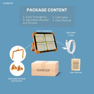 Homehop 100W Solar <b>Light</b> Outdoor Waterproof <b>LED</b> <b>Rechargeable</b> Emergency Lamp USB Portable Floodlight <b>for</b> <b>Home</b> Camping Indoor - Product Image 2