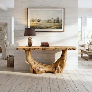 Fourniture Table Console en bois rustique artisanale Table d'entrée de ferme Table d'entrée en bois récupéré Table d'entrée Unique à la main décor à la maison - Product Image 4