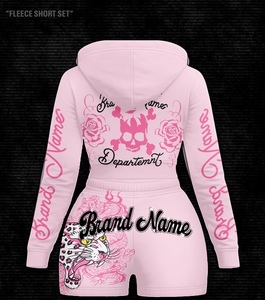 2026 Women's 2-Piece Street Sportswear Set Hooded Full-Sleeve T-Shirt and <b>Knee</b>-Length Shorts Breathable Non-Pilling - Product Image 6