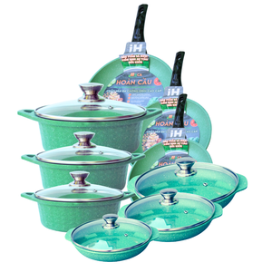 Ensemble de casseroles et poêles en aluminium moulé sous pression, revêtement céramique antiadhésif, couvercle en verre, passe au lave-vaisselle, écologique, ensemble de cuisine moderne, ustensiles de cuisine - Product Image 5