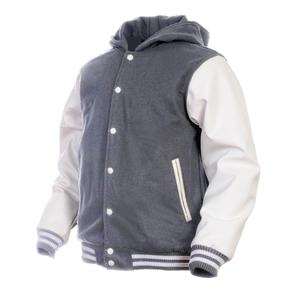 Mens Womens Unisex Wool + <b>Leather</b> Hoodie , Varsity Baseball Letterman <b>Jacket</b> College <b>Jackets</b> for BoysGirls - Product Image 2