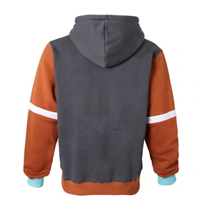 Sweat à capuche bicolore pour homme avec manches supérieures contrastées, bandes horizontales sur les bras, capuche à cordon et poche kangourou - Product Image 2