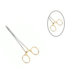 Pinzas Hemostáticas de Acero Inoxidable con Mango Dorado, Instrumento Quirúrgico Manual Reutilizable Clase I para Hemostasia, Kit Quirúrgico de Primeros Auxilios - Product Image 3