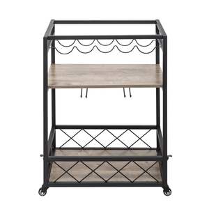 Chariot de service industriel vintage pour la maison et la cuisine, chariot de bar mobile en bois et métal, unité de rangement RT - Product Image 4