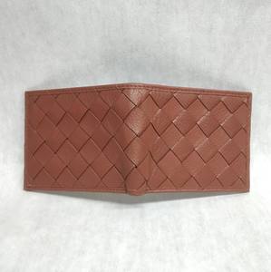 Cartera de Cuero Genuino para Hombre, Diseño de Diseñador, Bloqueo RFID, Tarjetero Delgado, Monedero con Logotipo Personalizado, Patrón Tejido a Crochet, Diseño Simple Bifold - Product Image 2