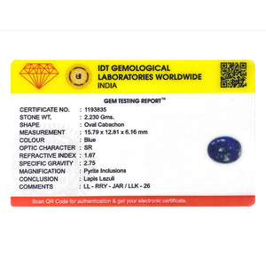 Natural Pear Cut Lapis Lazuli Loose Gemstone-11.15 Carat Certified Wholesale - Product Image 4