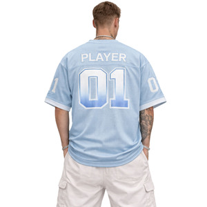 Custom Gradient Mesh Tee American Football Jersey Oversized Mesh <b>Hip</b> Hop Streetwear Men Y2K Sports Shirt Custom Team Uniform ODM - Product Image 2