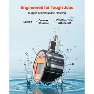 Manomètre numérique de pression hydraulique 0-10000 PSI (0-700 Bar) avec base NPT 1/4 pouce - Product Image 5