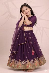 Conjunto de Lehenga Choli de Georgette Premium con Bordado de 3mm y Dupatta de Red, Listo para Usar, Traje de Boda - Product Image 2