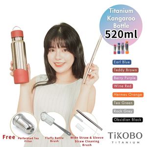 [TiKOBO] 2nd Generation Kangaroo Bottle 520ml (Includes straw holder, <b>tea</b> strainer, wide straw & sleeve, straw & bottle brush) - Product Image 1