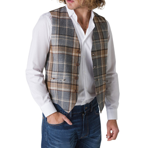 Gilet écossais pour homme, coupe ajustée, idéal pour mariage, fête ou tenue décontractée, veste sans manches pour homme - Product Image 1