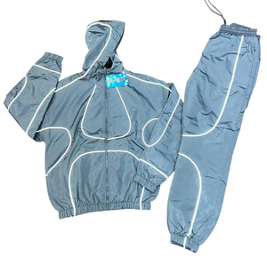 Ensemble de survêtement imperméable pour homme OEM, veste coupe-vent réfléchissante et pantalon, vêtements techniques pour sports de plein air, vente en gros - Product Image 4