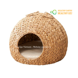Acogedor por Naturaleza |   Cama para Mascotas Tejida a Mano con Jacinto de Agua, Cesta y Tumbona para Mascotas |   Tamaño y Diseño Personalizados - Product Image 4