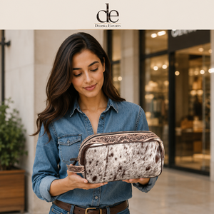 New Designer Hand Tooled Leather Toiletry Organizer Shaving Kit <b>Man</b> Women Travel Cosmetic Bags Cowhide Leather Makeup Bags - Product Image 6