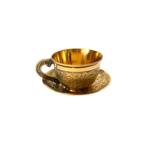 Perfect choice Metal Tea Coffee <b>Cup</b> and <b>Saucer</b> in Brass Gold Finished Best Quality Tabletop Serving Tea <b>Cup</b> and <b>Saucer</b> - Product Image 2