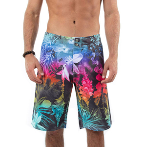 Shorts de bain et de surf légers et respirants en polyester tissé, à séchage rapide, avec logo frontal, style décontracté et uni - Product Image 3
