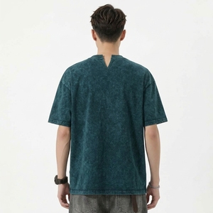 Popular Oversized <b>Vintage</b> <b>T</b> <b>Shirt</b> for Men Premium Washed Cotton Relaxed Fit V-neck Blank Streetwear Casual Urban Fashion Tee - Product Image 3