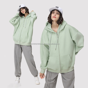 Vente en gros de sweats à capuche doublés en polaire 430g coton + polyester à col zippé personnalisés sweats à capuche unisexes à fermeture éclair complète - Product Image 3